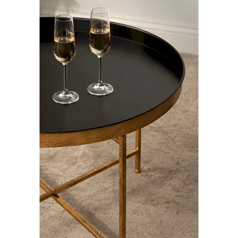 Kate and Laurel Celia Round Metal Coffee Table - 28.25x28.25x19
