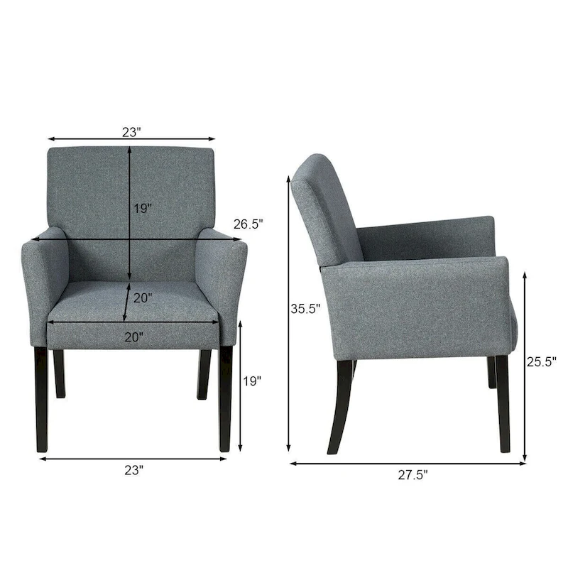 Executive Guest Chair Reception Waiting Room Arm Chair - 27.5 x 23 x 35.5 (L x W x H)