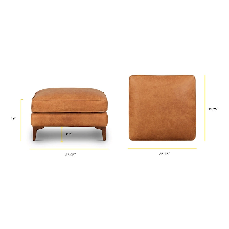 Poly & Bark Essex Ottoman - Full Grain Genuine Italian Leather