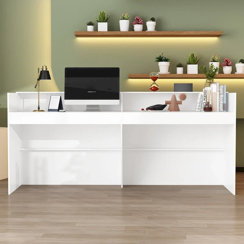 Reception Desk with Counter, Modern Front Desk Reception Room Table