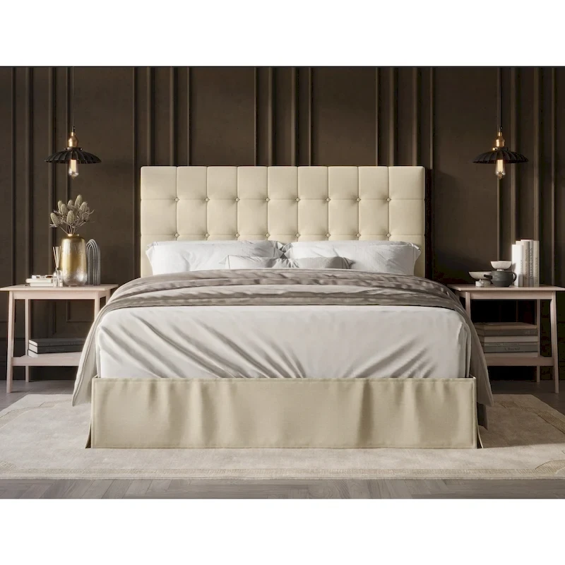 Larry Tufted Upholstered Panel Bed