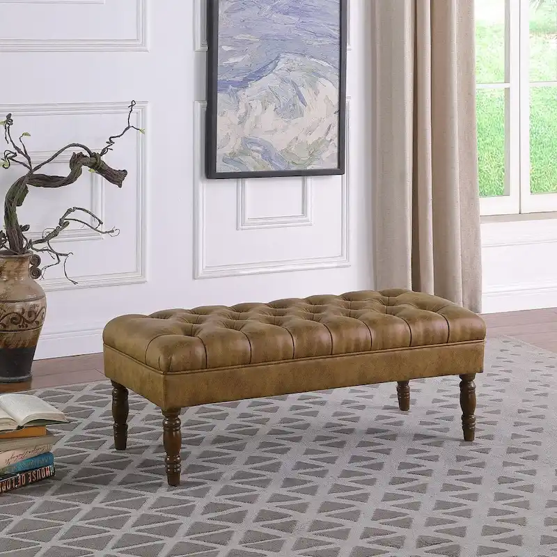 HomePop Classic Tufted top Upholstered Bench