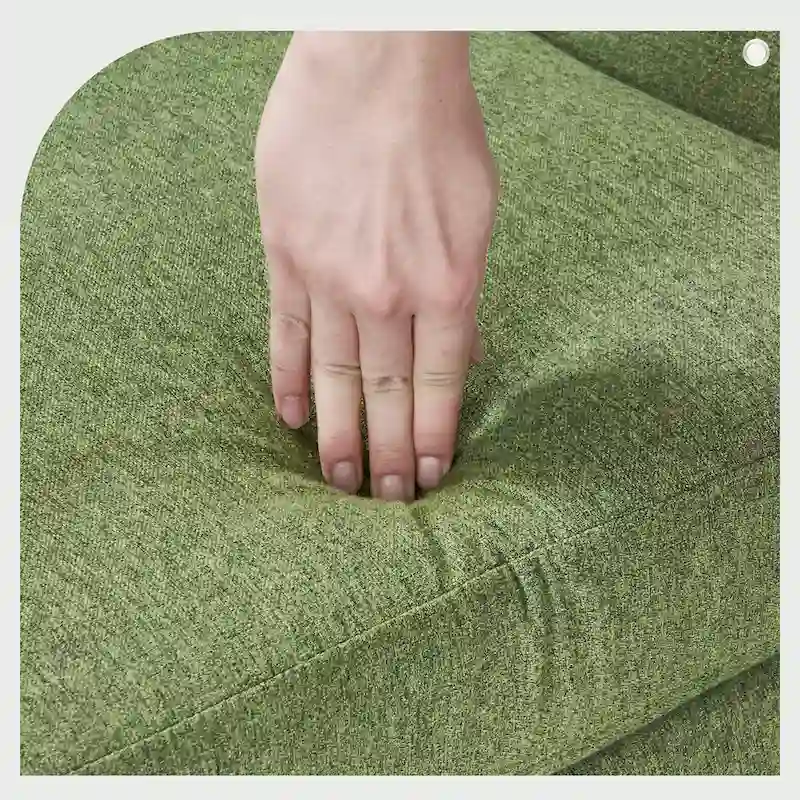 LUE BONA Linen Accent Chair Comfy Living Room Chair with Arms Upholstered Button Tufted Armchair Modern Arm Chairs Set Of 2