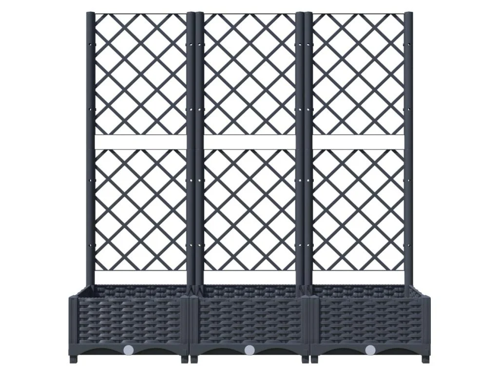 Jardiniere Avec Treillis - Gris