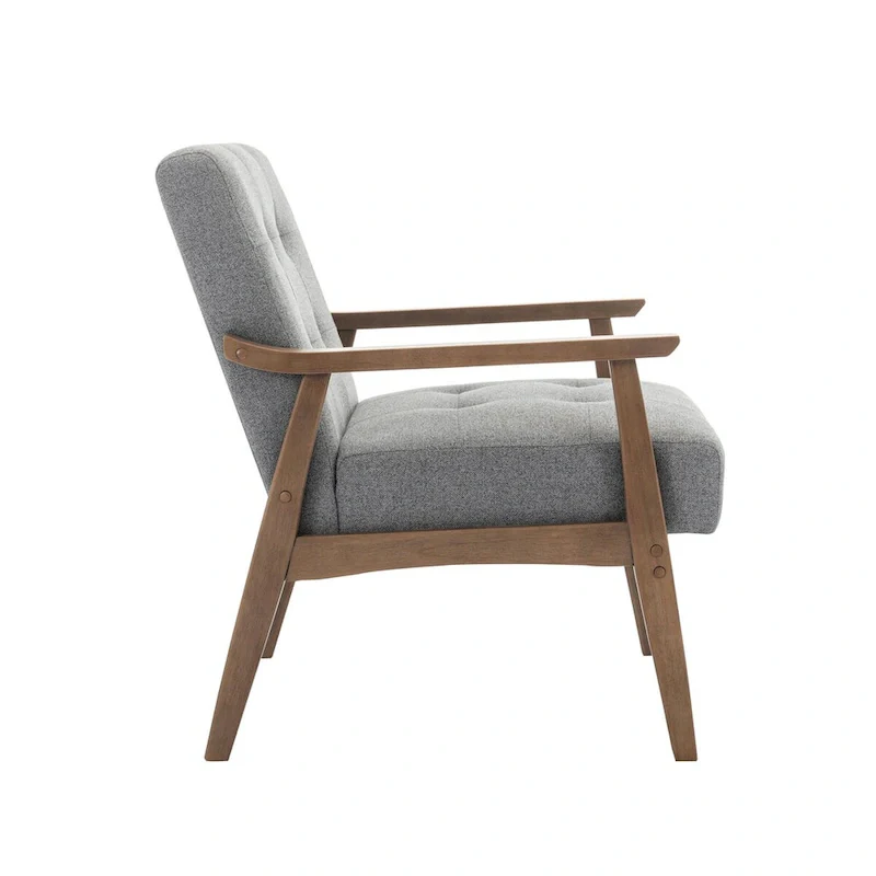 Galina Fabric Accent Chair with Rubberwood Legs