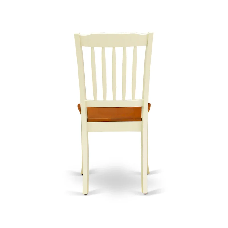 East West Furniture Dining Room Furniture Set- a Round Dining Table and Wood Seat Chairs, Buttermilk & Cherry (Pieces Options)