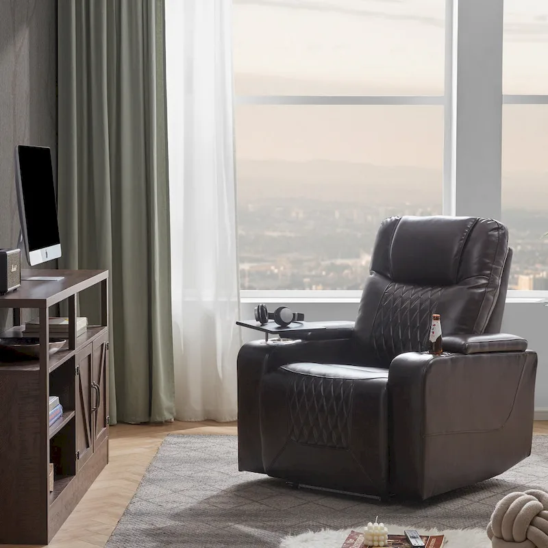 Nestfair Power Motion Recliner with 2 Cup Holders and 360 Swivel Tray Table