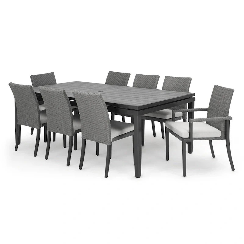 Vistano 9 Piece Sunbrella Outdoor Patio Dining Set - Gray