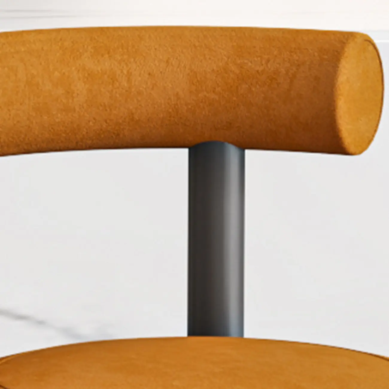 Modern Black Round Upholstered Bar Stool