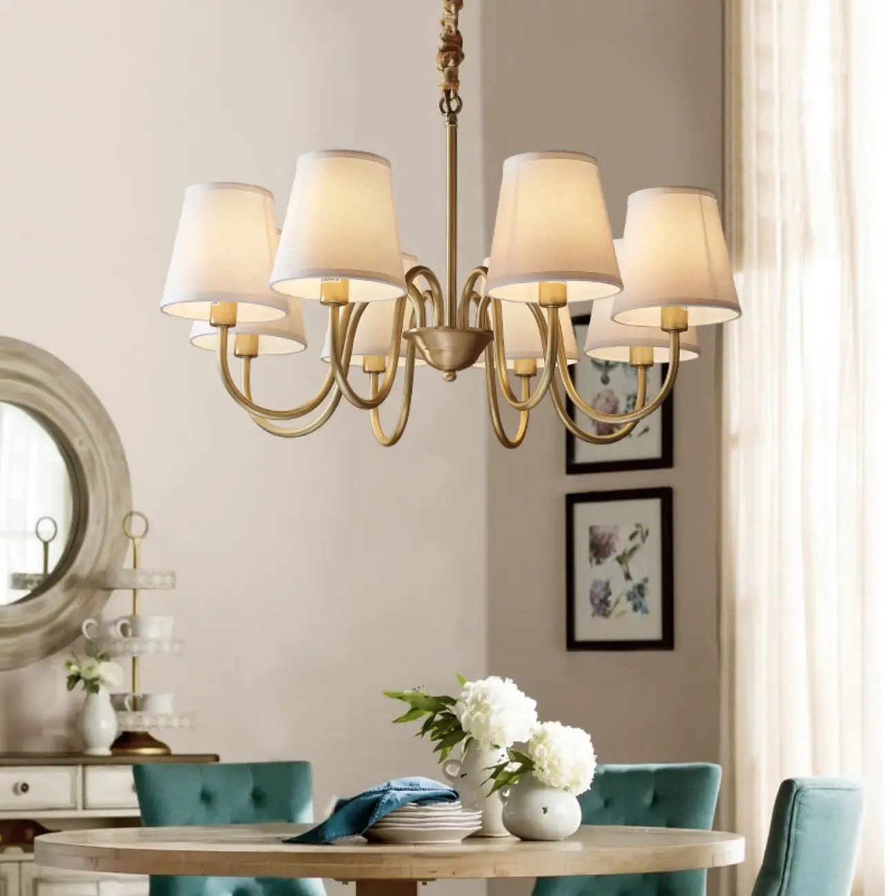 Elegant Modern Hanging Chandelier with Adaptive Height
