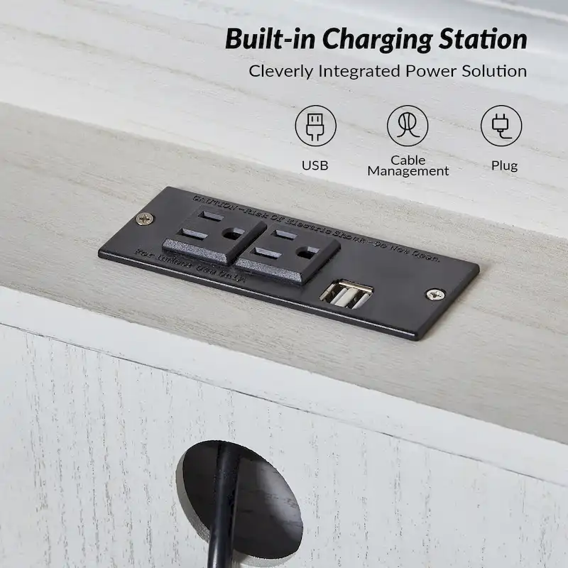 Farmhouse 30Tall Distressed 3-Drawer Nightstand With Solid Wood Legs and Adjustable Feet