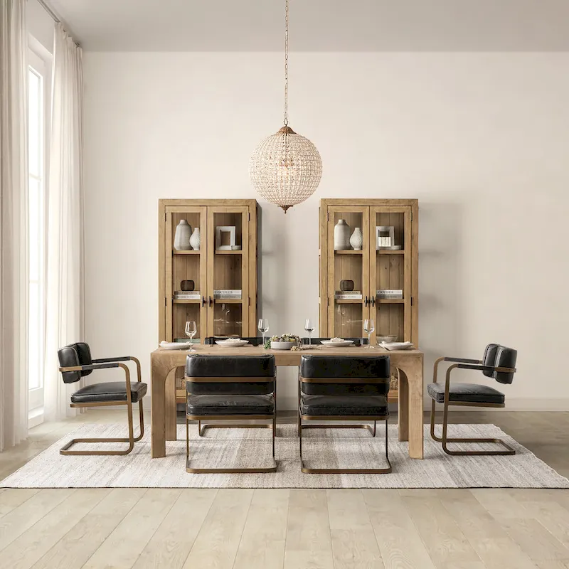 Classic Home Crest 78 Reclaimed Pine Wood Dining Table in Natural