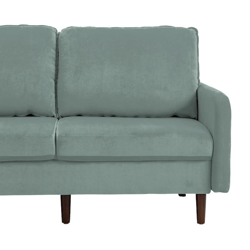 Modern Loveseat Velvet Wood Legs Sofa