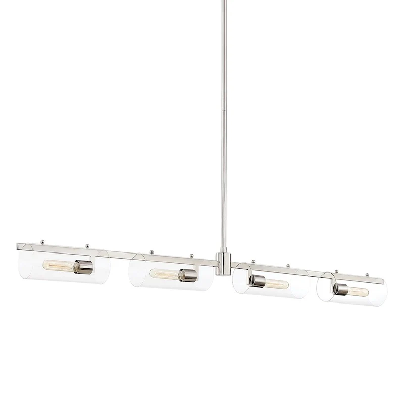 Ariel 4-light Polished Nickel Linear Pendant, Clear Glass