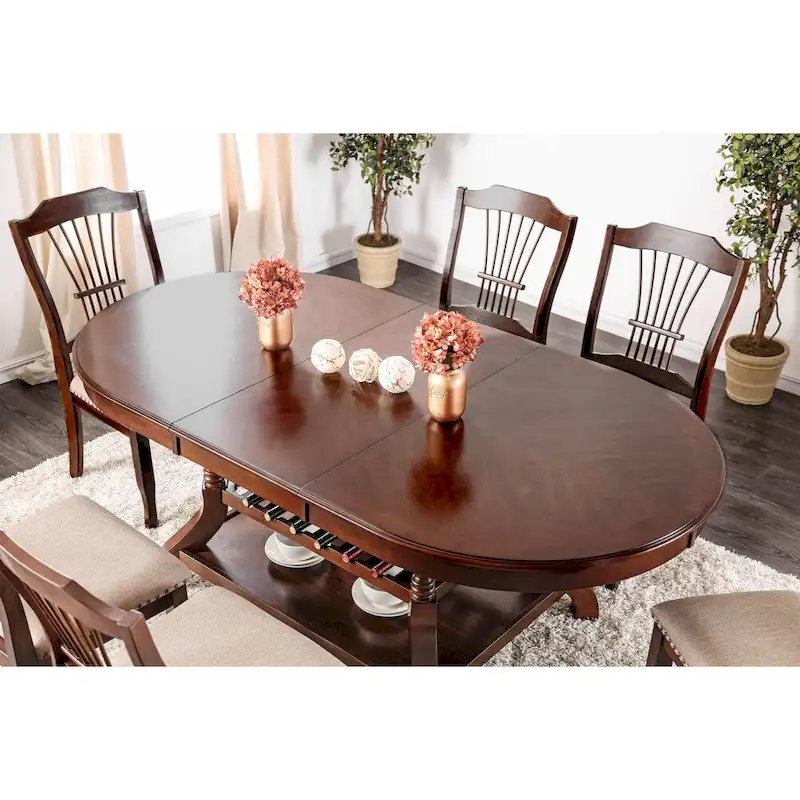 Furniture of America Coso Cherry 78-inch Wood Expandable Dining Table