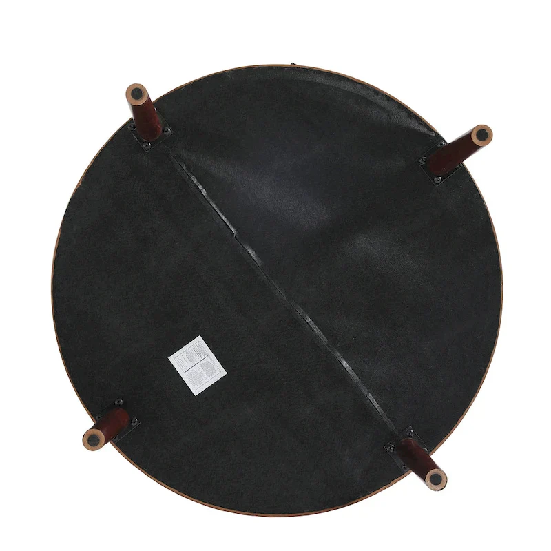 34.5 W Full-Grain Genuine Italian Leather Ottoman Set of 2