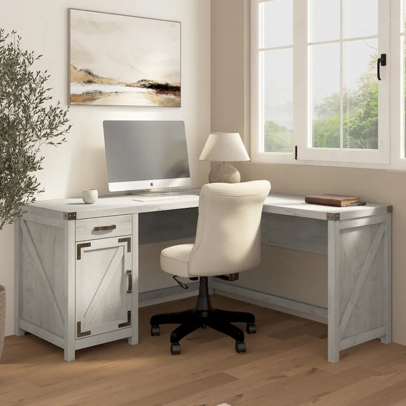 Knoxville 60W L Shaped Desk with Storage Cabinet by Bush Furniture