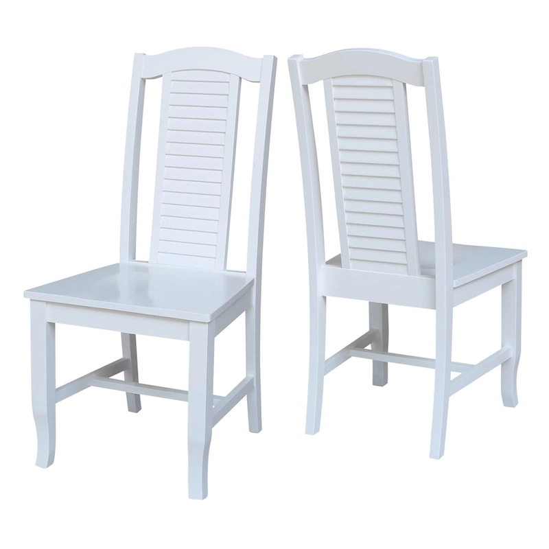 Solid Wood Seaside Dining Chairs - Set of Two