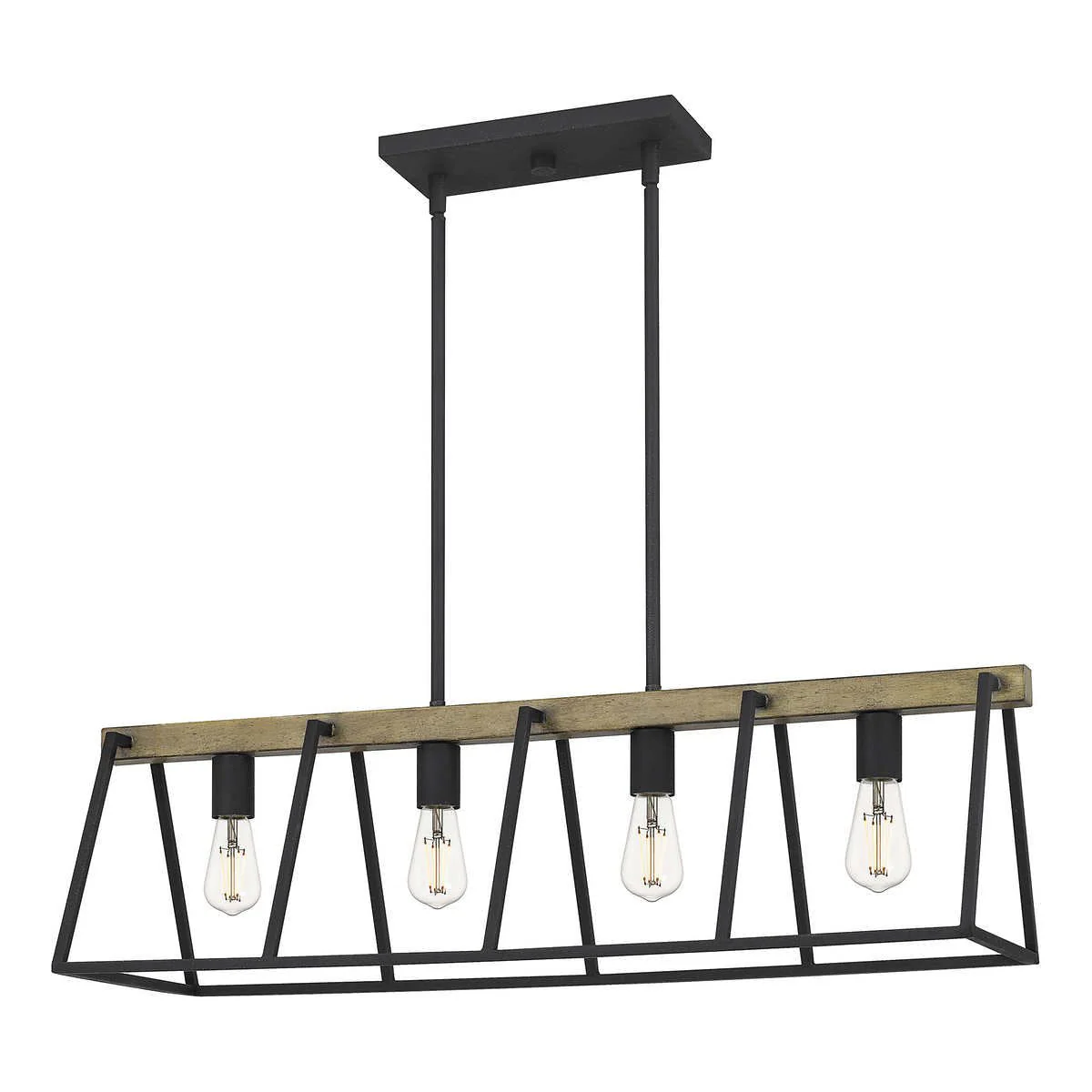 Ashley Harbour Lighting Houston 34 Modern Farmhouse 4-Light Linear Island Light Chandelier