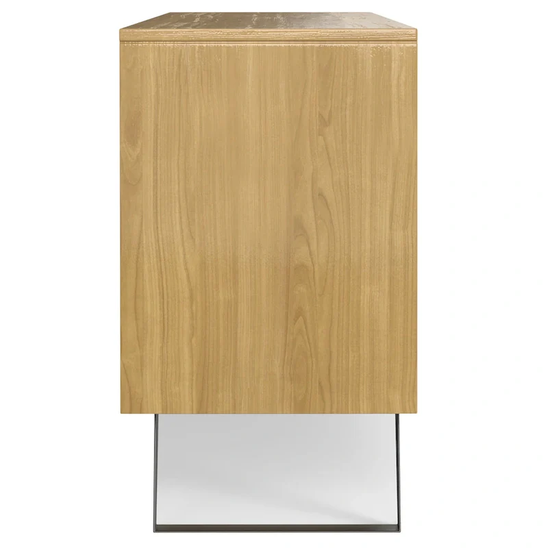 WYNDENHALL Mitchell Metal 60 inch Wide Rectangle Modern Industrial Sideboard Buffet in OAK WOOD - 60 x 17 x 30