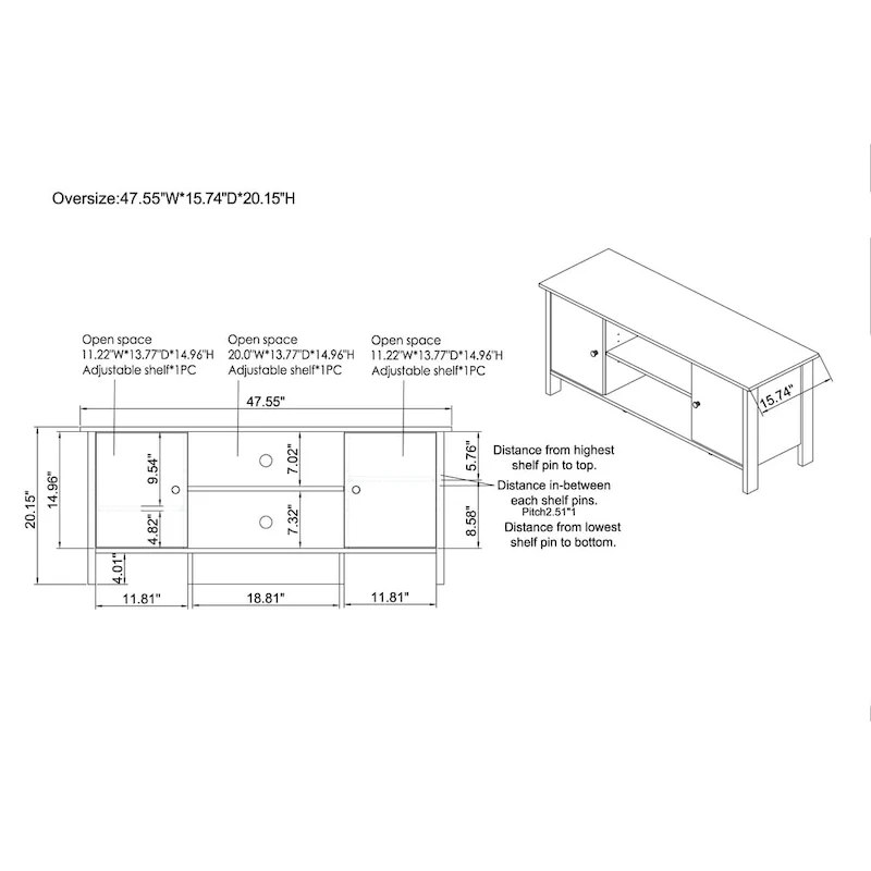 Rogan Transitional Distressed Walnut 48-inch 6-Shelf TV Console