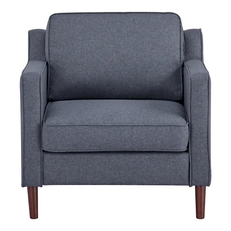 Sedona Modern Accent Chair, Faux Linen / Vegan Leather Armchair