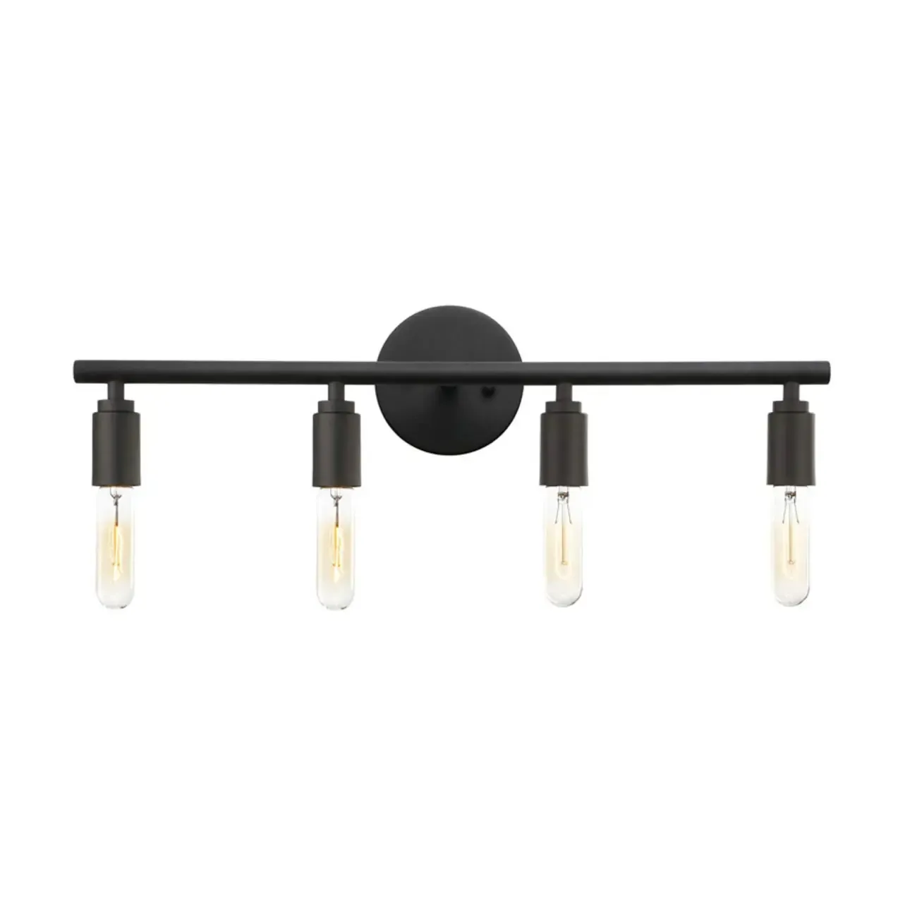 Industrial Black Metal 4-Light Cylinder Vanity Lights