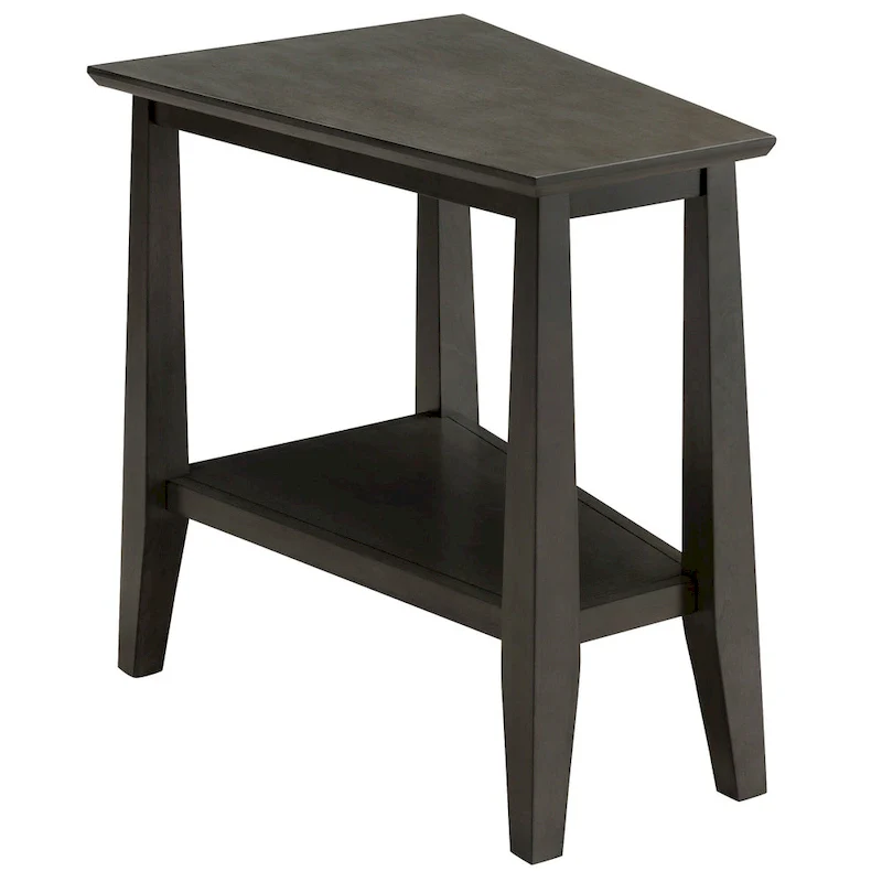 Wedge Side Table – Grey, Solid Wood, Single