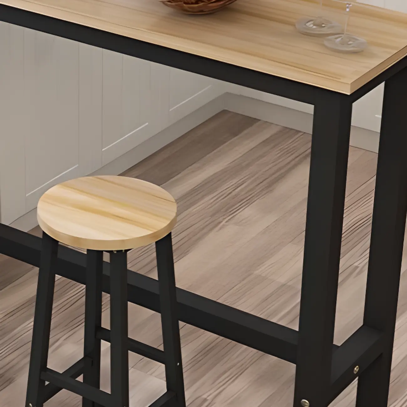 Modern Black-White Metal Structure Bar Tables