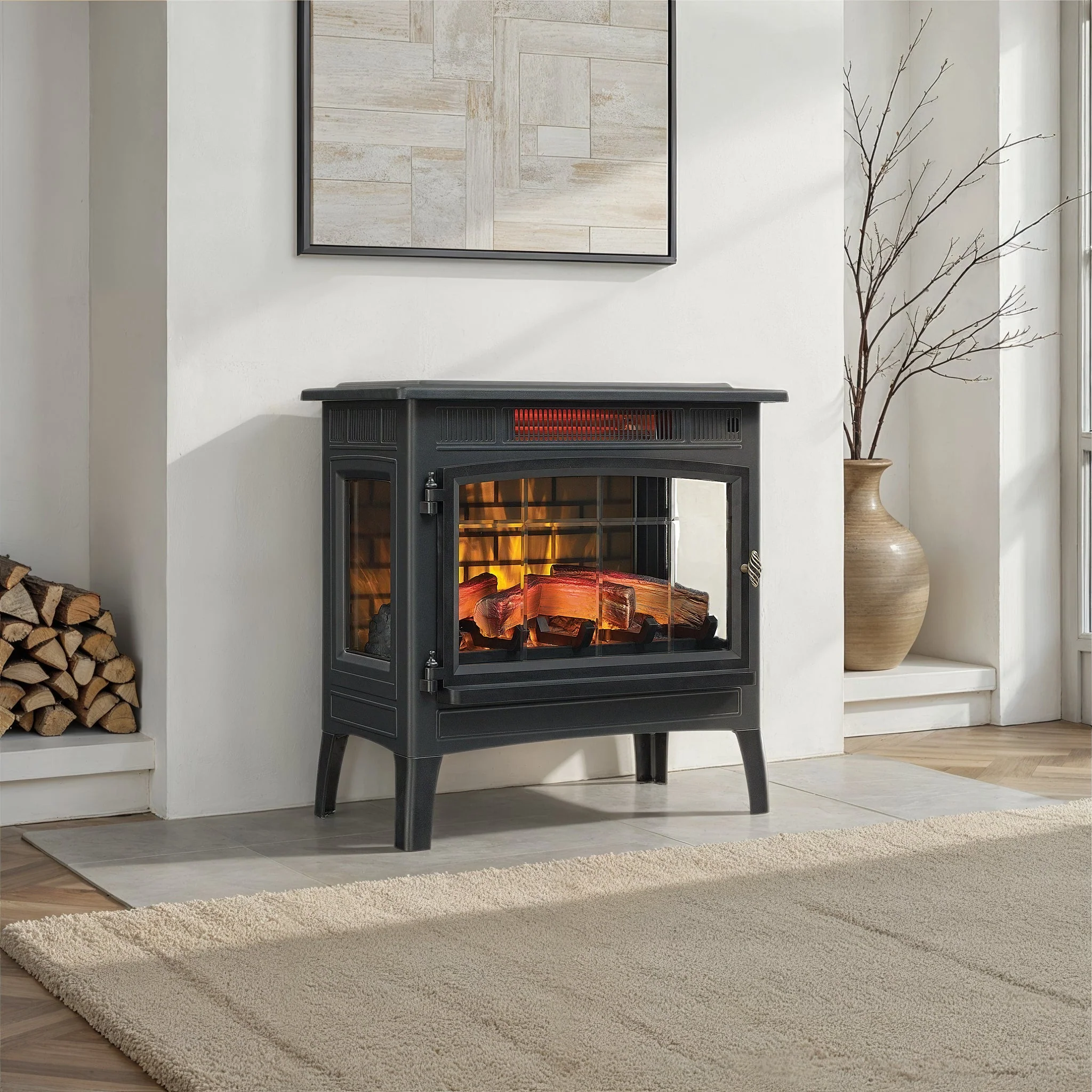 duraflame? Electric Infrared Fireplace Stove Heater with 3D Flame Effect