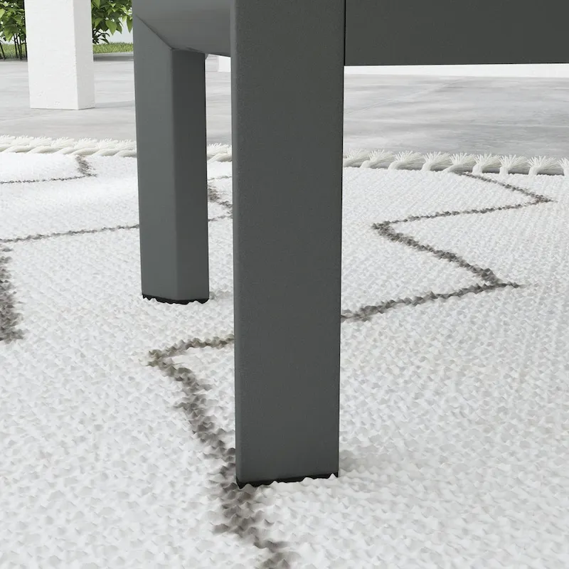 Grayton Gray Aluminum Ottoman - 26 x 18 x 21