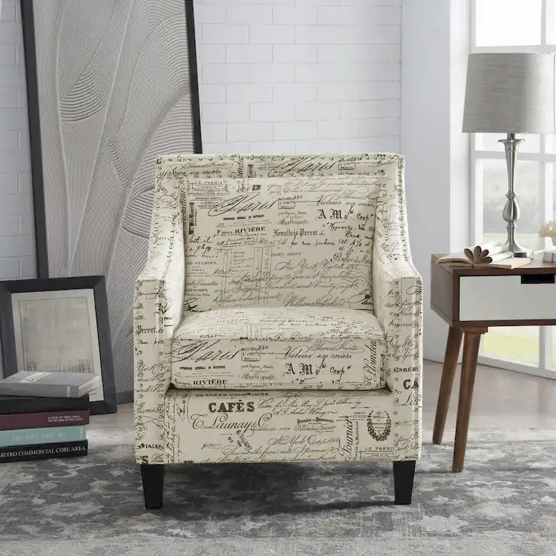 Erica Accent Armchair with Chrome Nailhead Trim