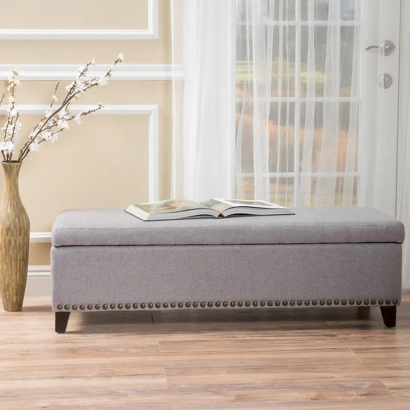 Isra Fabric Storage Ottoman Bench by Christopher Knight Home