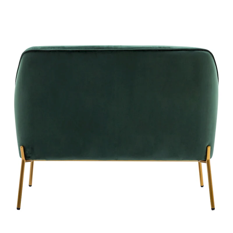 Kyler Loveseat Couch Sofa, Velvet Upholstery, Gold Chrome Legs