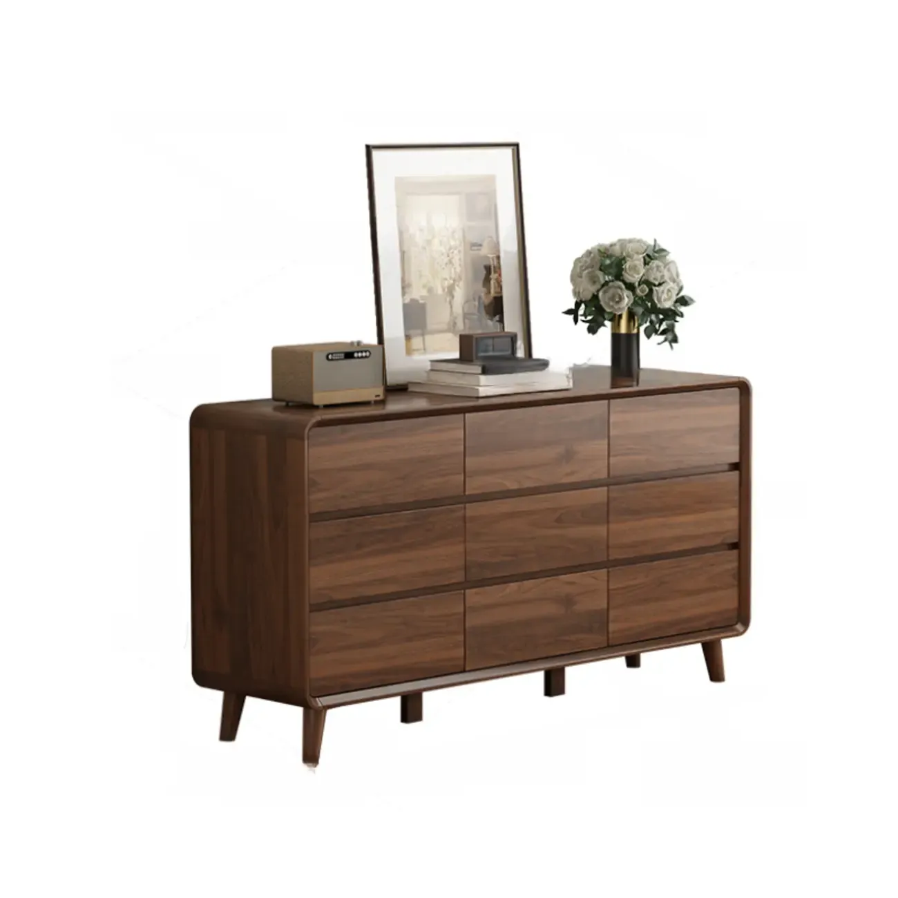 3 Tiers Rustic Square Brown Wood Dresser