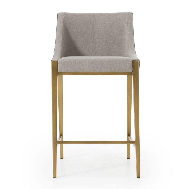 Modrest Fairview Contemporary Grey & Brass Counter Stool