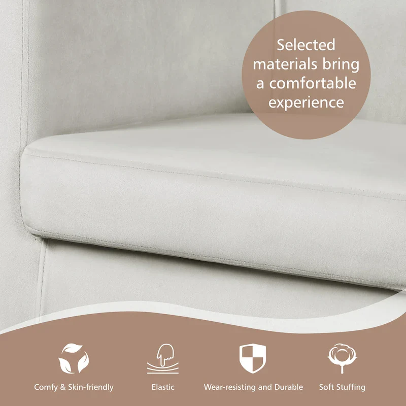 Yaheetech Modern Barrel-shaped Chair Upholstered Velvet Club Chair