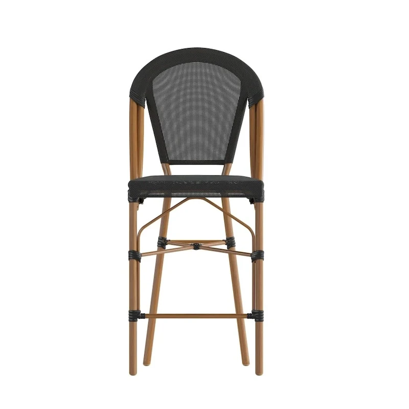 2PK Stacking Bistro Chair with Metal Frame & PE Seat