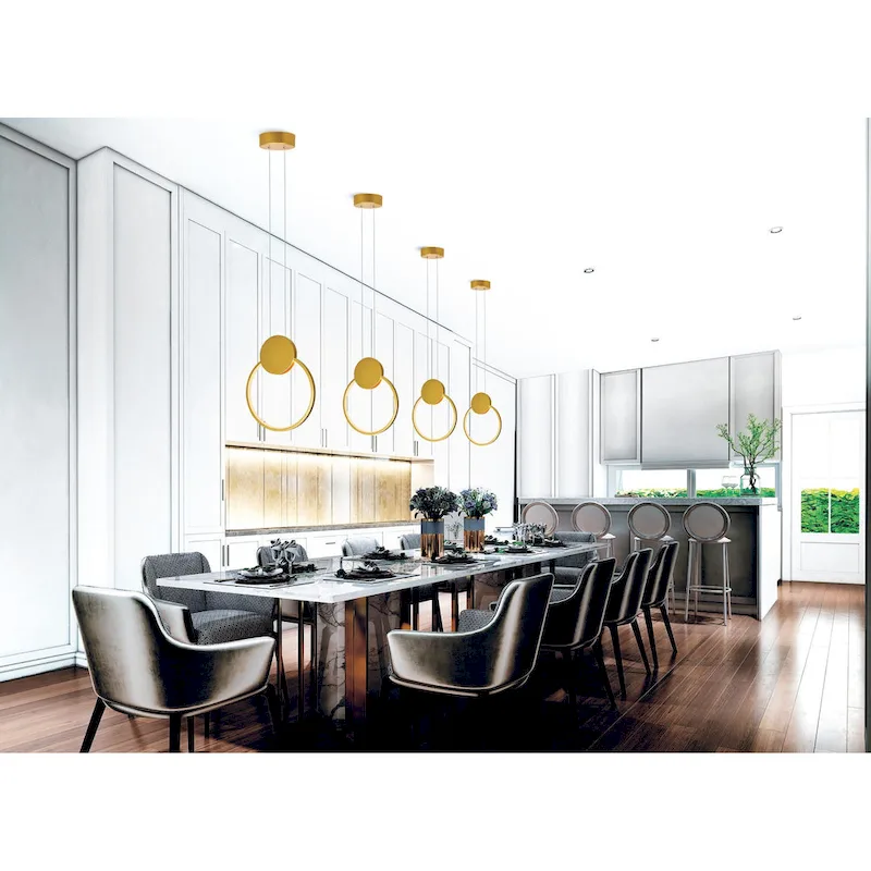 Pulley 10 in LED Satin Gold Mini Pendant - Satin Gold