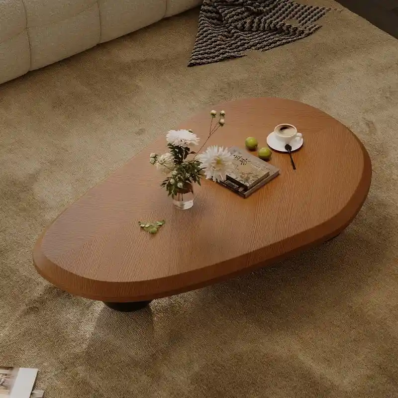 51 Modern Wood Coffee Table with 3 ball legs