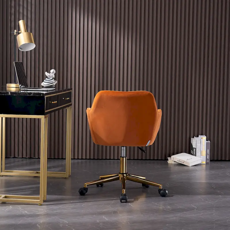 Home Office Chair With Gold Metal Legs