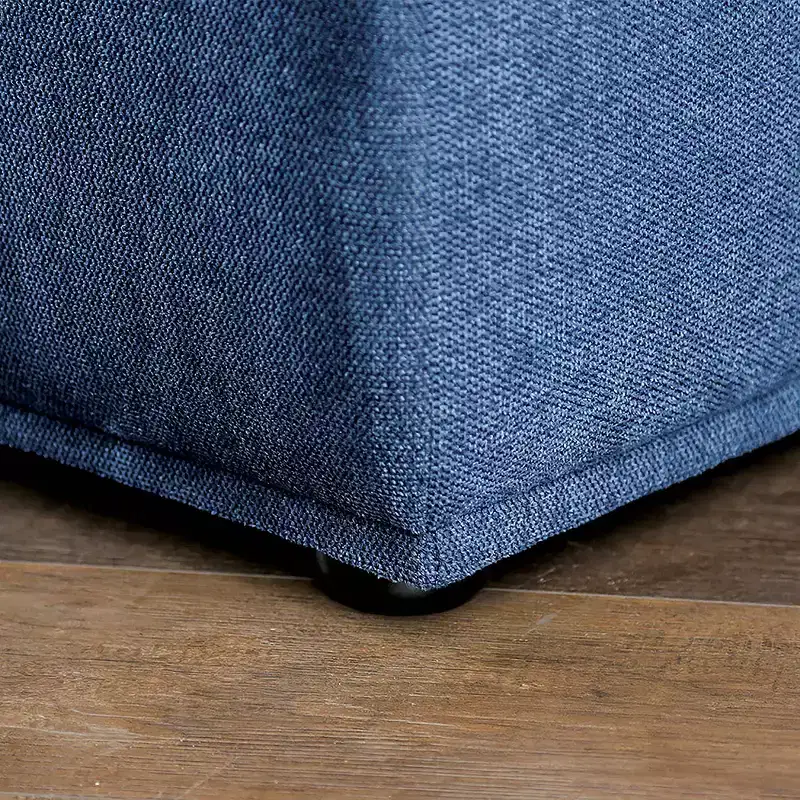 Blue Chenille Armless Recliner Chair, 1-Seat