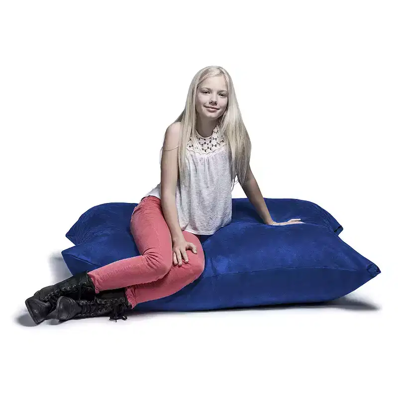 3.5 ft Kids Bean Bag Floor Pillow – Microsuede, Seats 1 (Blueberry / Cherry / Fuchsia / Grape / Lime / Pumpkin)