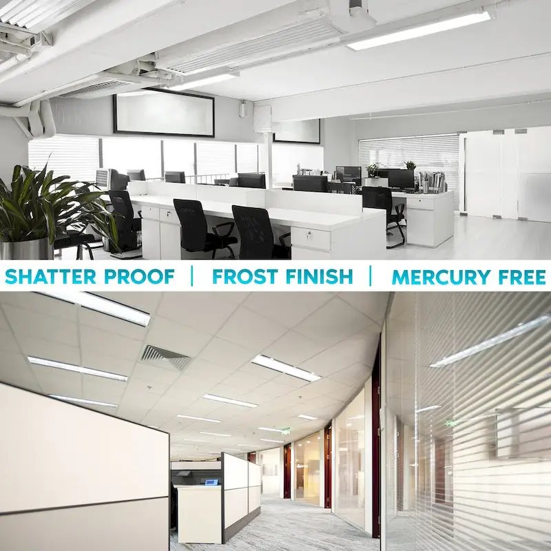 Luxrite 4FT T5 LED Tube Lights, 24W=54W, 45.78 , Ballast and Ballast Bypass Compatible, Damp Rated 4 Pack - N/A