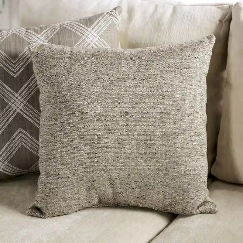 Breward Transitional Beige Chenille Padded 2-Piece Sofa Set by Furniture of America