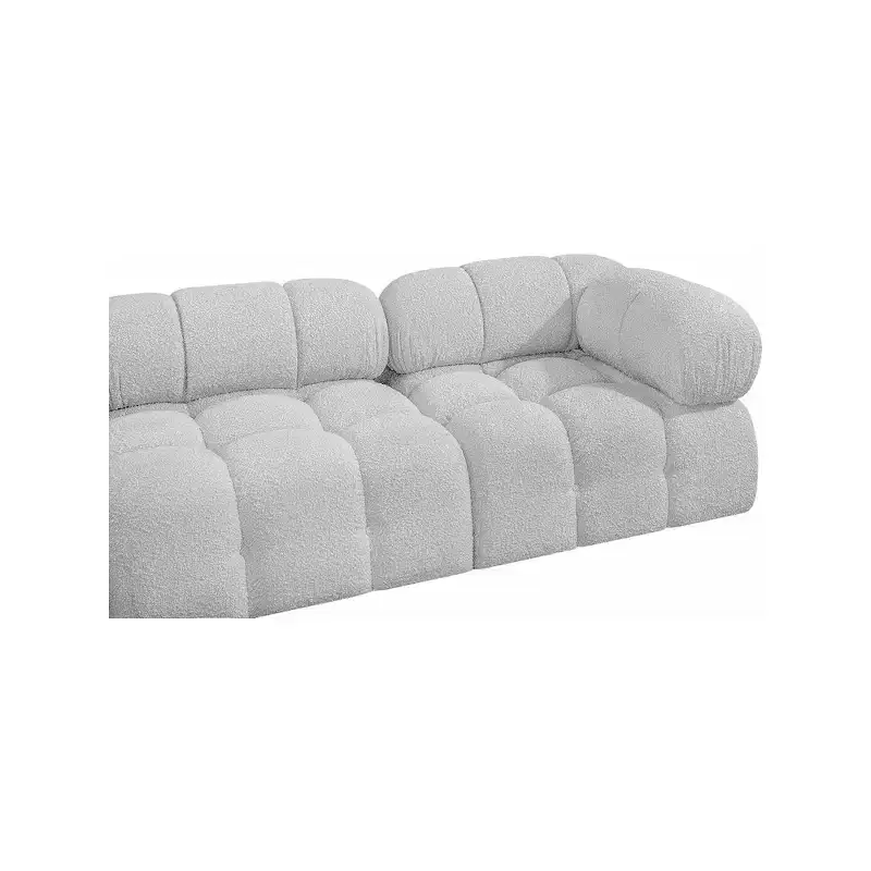 Gray Boucle Upholstered Modular Sofa, Seats 1