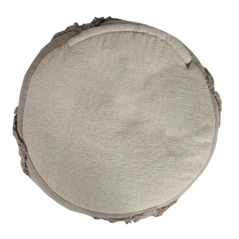 18 Brown Solid Texture Diamond Round Pouf Ottoman