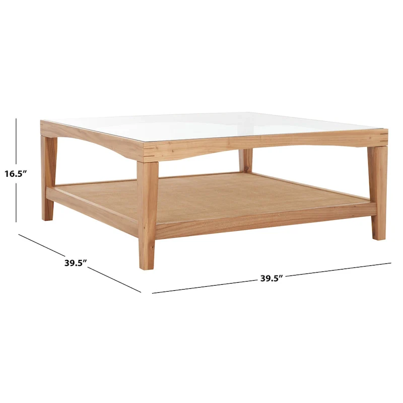 Square Glass Coffee Table — W40 x D40 x H17