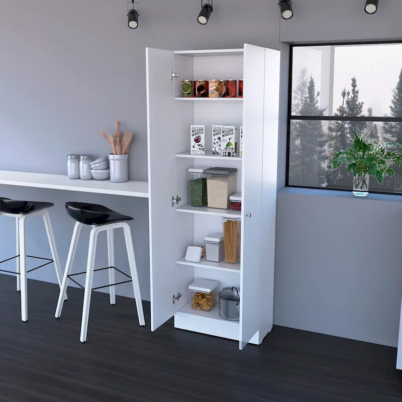 Storage Cabinet , Double Door, White Finish,High quality and durable