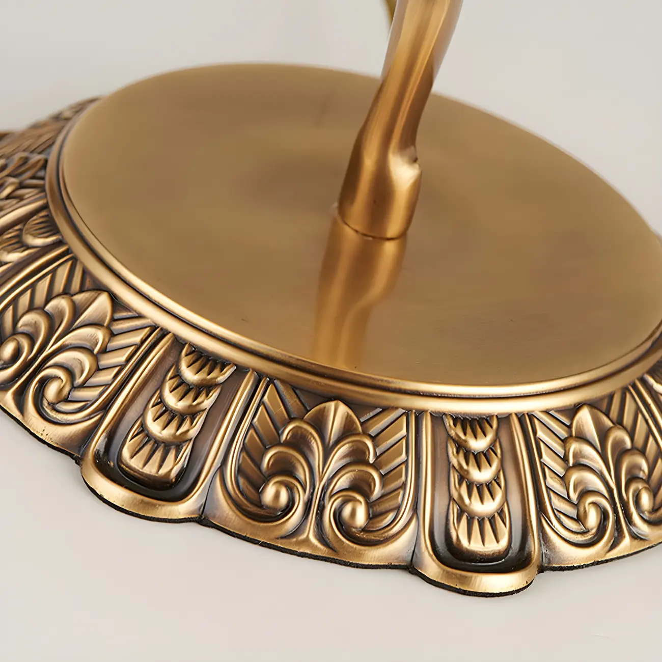 Artistic Figural Sculpture Brass Metal Dome Table Lamp